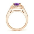 thumbnail image 2 of ANGARA Natural 1.6 Ct. Amethyst with Diamond Halo Ring in 14K Rose Gold for Women (Ring Size: 3), 2 of 9