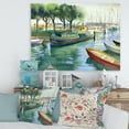 thumbnail image 1 of Designart Boats In Green Spring Canvas Wall Art, 1 of 4