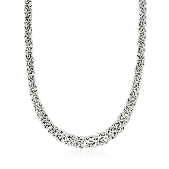 Ross-Simons Italian Sterling Silver Graduated Byzantine Necklace, Women's, Adult