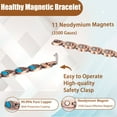 thumbnail image 3 of Wollet Copper Magnetic Bracelets Ring for  Women with Blue Turquoise 7.48'' Copper  Jewelry Set, 3 of 9