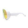 thumbnail image 5 of Extra Oversized Goggle Style Tear Drop Racer Plastic Sunglasses White Red Mirror, 5 of 5