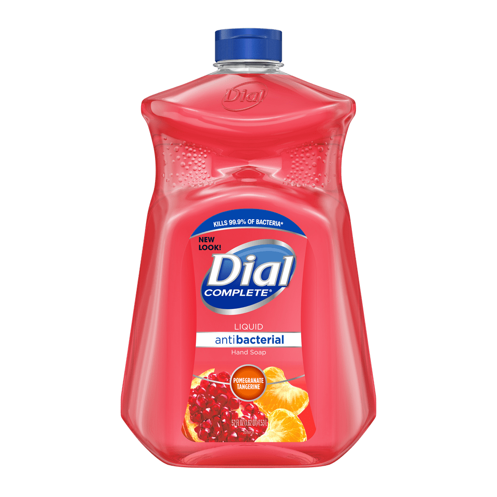 Dial Antibacterial Liquid Hand Soap Refill, Pomegranate & Tangerine, 52