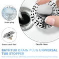 thumbnail image 2 of Pop Up Bathtub Drain Plug Brass Tub Drain Stopper with Cover Tub Drain Strainer Prevent Hair Clogging Rustproof Bathroom Drain Plug with Strainer for 1-2/5 to 1-5/6inch Drain Hole, 2 of 10