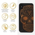 thumbnail image 4 of Case Yard Wooden Case for iPhone-XS-Max Soft TPU Silicone cover Slim Fit Shockproof Wood Protective Phone Cover for Girls Boys Men and Women Supports Wireless Charging Diamond Skull Design, 4 of 7