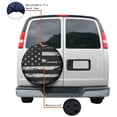 thumbnail image 4 of KAKALAD Black white vintage american flag Spare Tire Cover Universal Vehicle Accessories Buckle Car Tools 15”in, 4 of 6