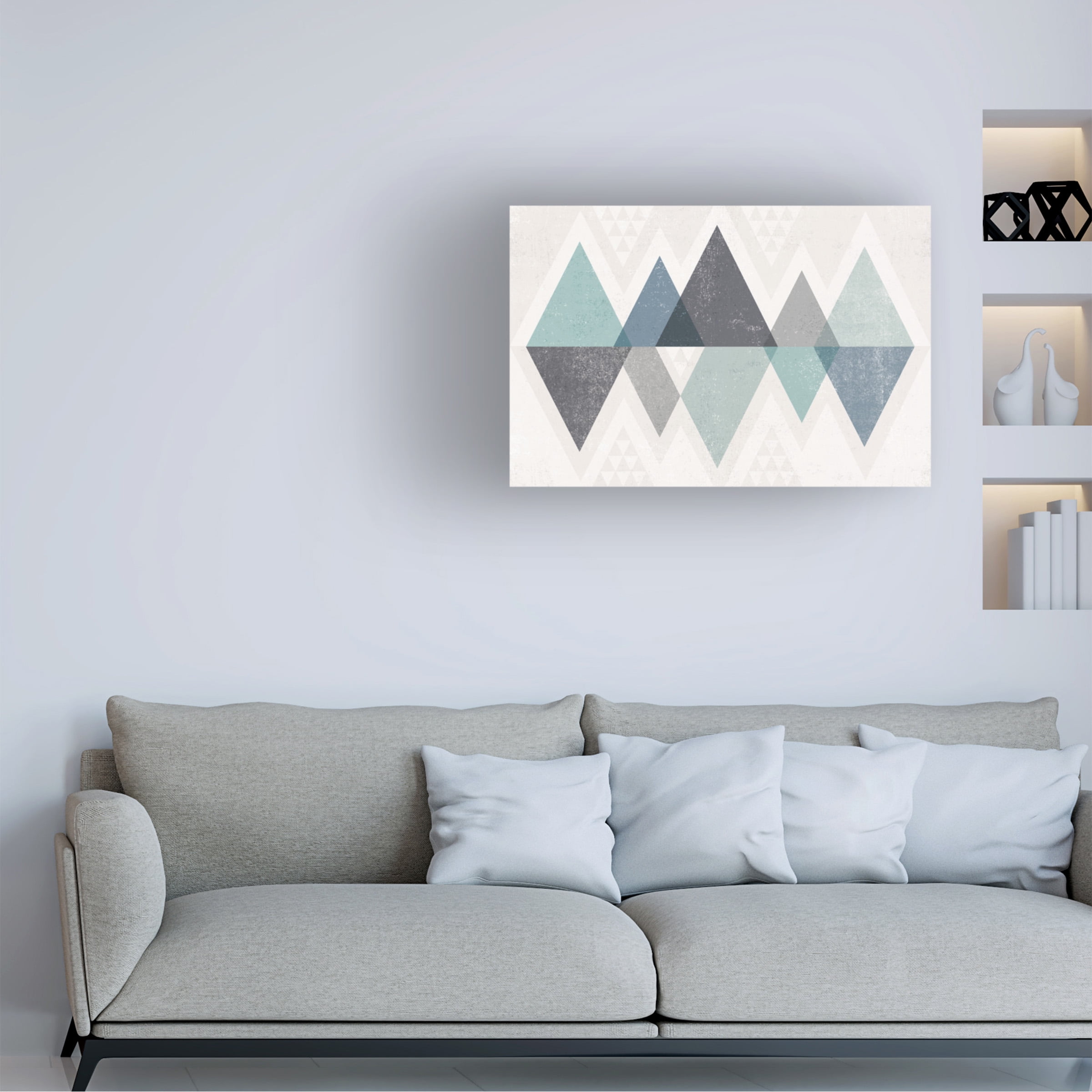 Michael Mullan 'Mod Triangles Ii Blue' Canvas Art