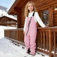 thumbnail image 2 of Ulitacool Girls Romper Crewneck Long Sleeve Bodysuit Insulated Snowsuit For Girls Ski With Bib Pants For Outdoor Winter Sports Soft Onesie Pink 12-13 Years, 2 of 6