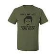 thumbnail image 2 of Parks and Recreations Give Me All The Bacon and Eggs Pop Men's Graphic T-Shirt, Military Green, 4XL, 2 of 3