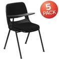 thumbnail image 3 of Flash Furniture HERCULES 5 Pack Black Padded Ergonomic Shell Chair with Right Handed Flip-Up Tablet Arm, 3 of 9