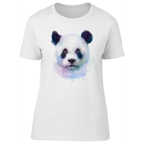 Beautiful Watercolor Panda Bear T-Shirt Women -Image by Shutterstock, Female Large