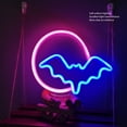 thumbnail image 3 of Halloween Bat Neon Lights Signs Moon Bat LED Neon Lights For Wall Bedroom Bar Halloween Party Decoration, 3 of 8