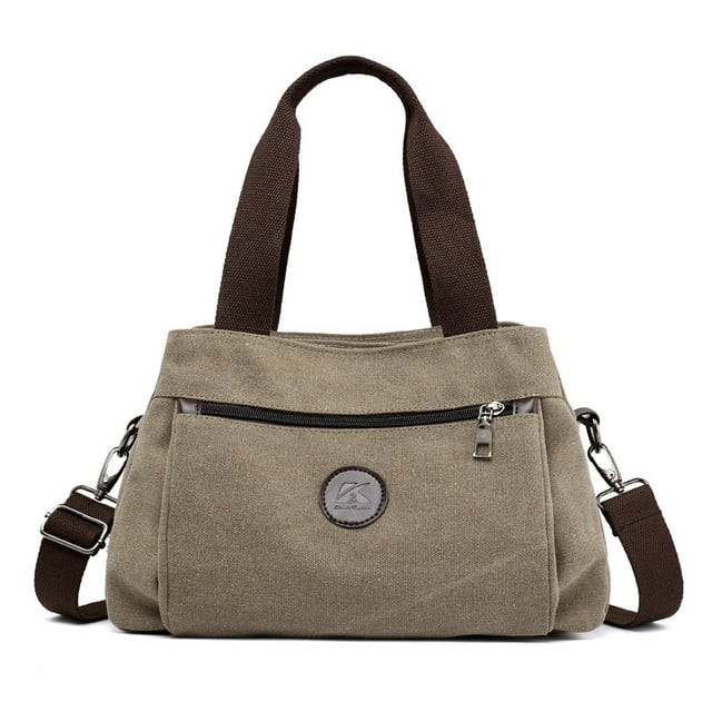 Hobo Handbags Bolso bandolera de lona para mujer, bolso de mano con múltiples compartimentos, 1 pieza, color caqui ER