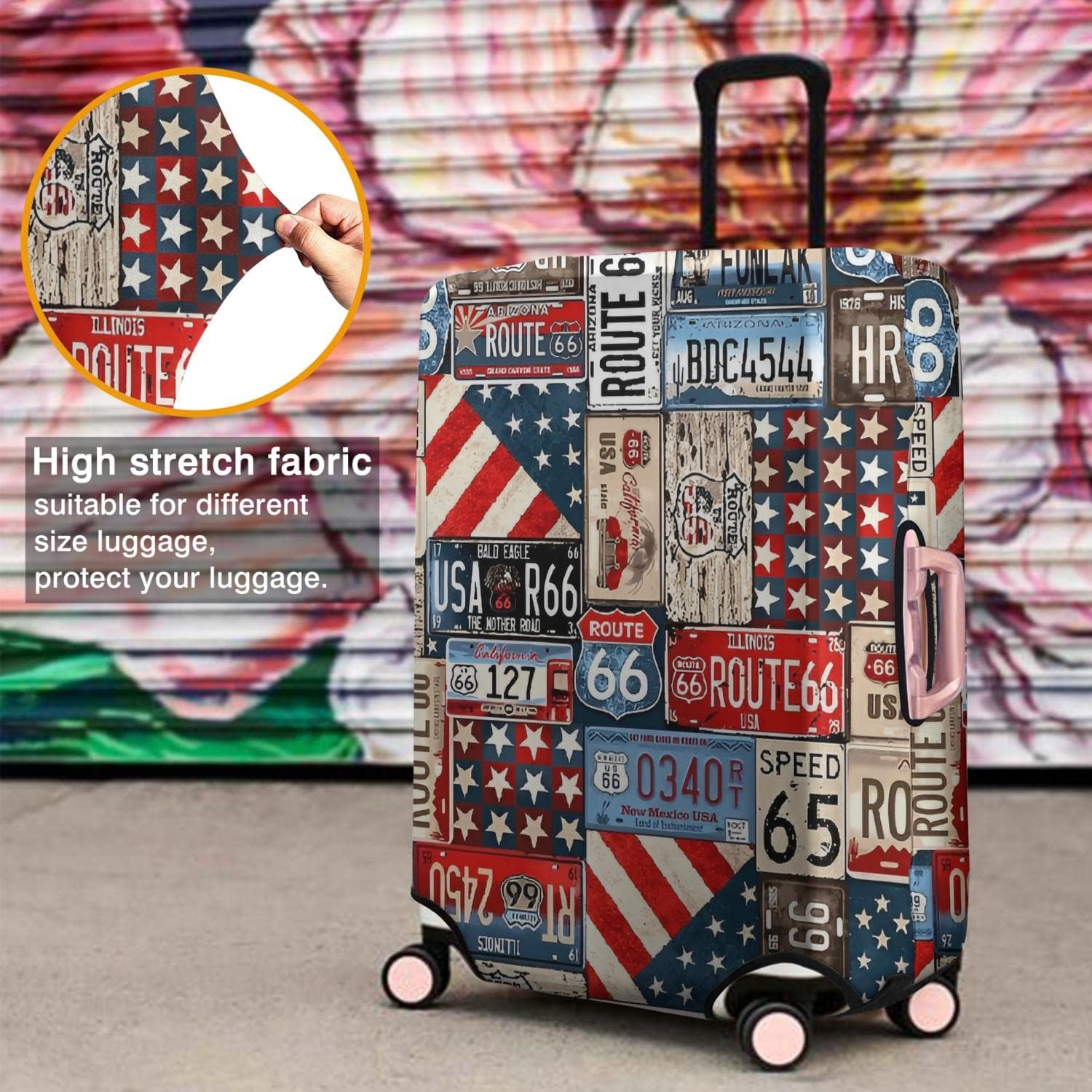 Housse De Valise Imprimée Zèbre (XL) - Spandex Lavable, étirable, Avec étiquette Bagage - Protection Contre Rayures