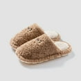 thumbnail image 2 of Gubotare Outdoor Slippers for Women Women Perfect Soft Plush Comfy Warm Slip-On Slippers fo Women Indoor fluffy House Slippers for Women and Men Non-slip Fuzzy Flat Slides Size 10 (Coffee,10), 2 of 5