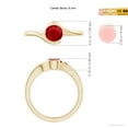 thumbnail image 5 of ANGARA Natural Semi Bezel-Set Solitaire Round Ruby Bypass Ring in 14K Yellow Gold for Women (Size-5.5mm) | July Birthstone Jewelry for Her | Natural Ruby Rings, 5 of 10