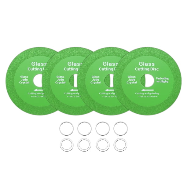 Disco de corte de vidrio Uxcell 4 paquetes de 4.5 pulgadas para amoladora angular 7/8" disco de corte de diamante sierra ultra delgada para molienda