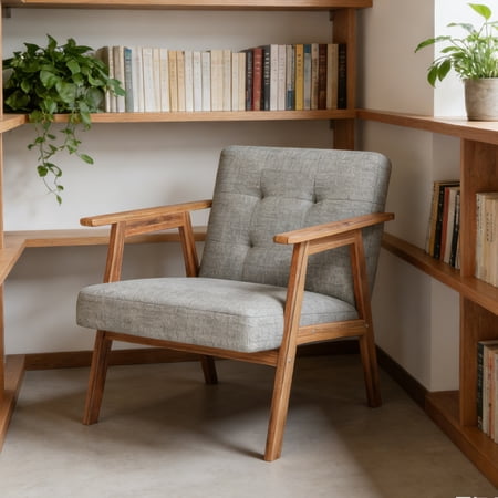 modern accent chair with walnut product
