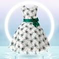 thumbnail image 2 of XEGLSBU Fall Dresses Midi Plus Size Lace Performance Dress Christmas Dress Flower Girls Bridesmaid Dress Long Wedding Pageant Dresses Party Girls Dresses Size 14-16 Long Sleeve Green Size 7-8 Years, 2 of 8