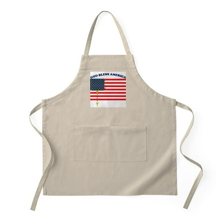 

CafePress - God Bless America BBQ - Kitchen Apron with Pockets Grilling Apron Baking Apron