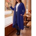 thumbnail image 4 of Cueply Women's Plus Size Cardigan Lightweight Long Sleeve Maxi Long Knitted Tops Open Front Sweater, 4 of 8