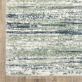 thumbnail image 5 of 8' X 11' Blue And Green Striped Distressed Area Rug, 5 of 5