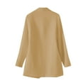 thumbnail image 4 of Htigea Women's Long Sleeve Blazer Solid Color Suit Jacket Trendy Slim Fit Lapel Outfit Office Coat Yellow,XL, 4 of 4