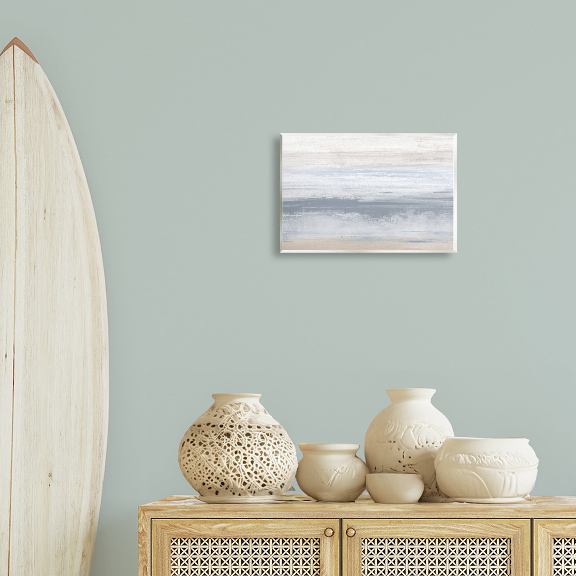 Stupell Industries Serene Blue Feeling Landscape Painting Unframed Art Print Wall Art, 15 x 10