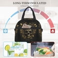 thumbnail image 4 of Naloa Vintage Gold Leaf Skull Print Lunch Bag for Women & Men Insulated Lunch Box or Cooler Lunch Tote Bags for Work, Travel, Outdoor, 4 of 5