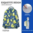 thumbnail image 5 of Lemon Print Backpack - Citrus design school bookbag for teens, spacious campus rucksack with laptop compartment, lightweight & durable., 5 of 6