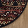 thumbnail image 3 of Superior Contemporary Geometric Abstract Floral Power-Loomed Indoor Area Rug, Black, 5' Round, 3 of 4
