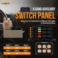 thumbnail image 3 of Panel de interruptores Auxbeam BC60, control de circuito de 6 bandas, 12 V, azul, 3 of 8
