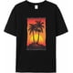 thumbnail image 1 of Camisetas para hombre, camisetas gráficas de manga corta, camiseta informal de cuello redondo con palmeras y atardecer de verano, 1 of 8