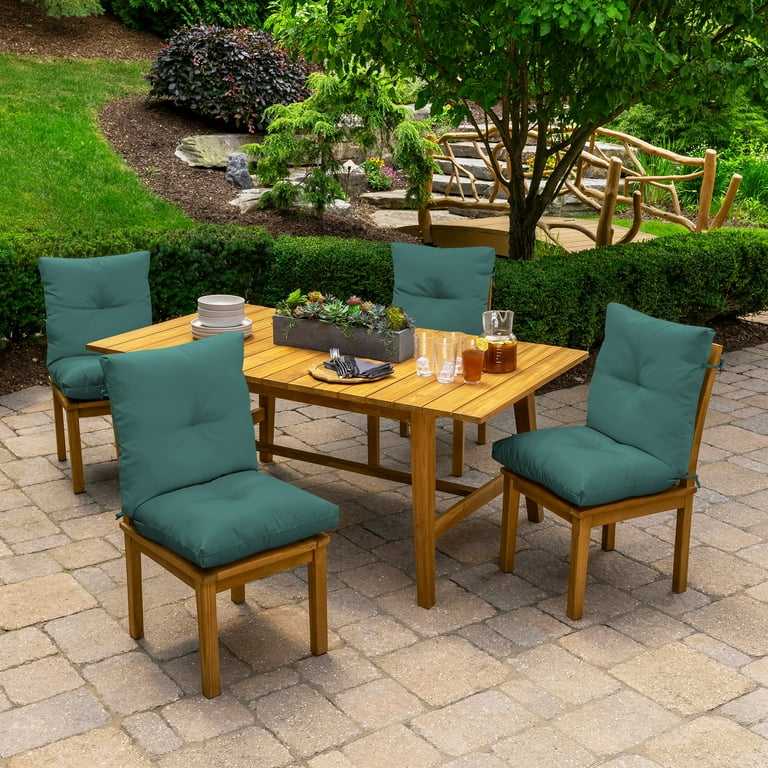 Arden Selections Outdoor Plush Modern Tufted Blowfill Dining Chair Cushion 21 x 40 Water Repellent Fade Resistant Tufted Cushion for Dining and Bistro Chairs Peacock Blue Green Texture Walmart