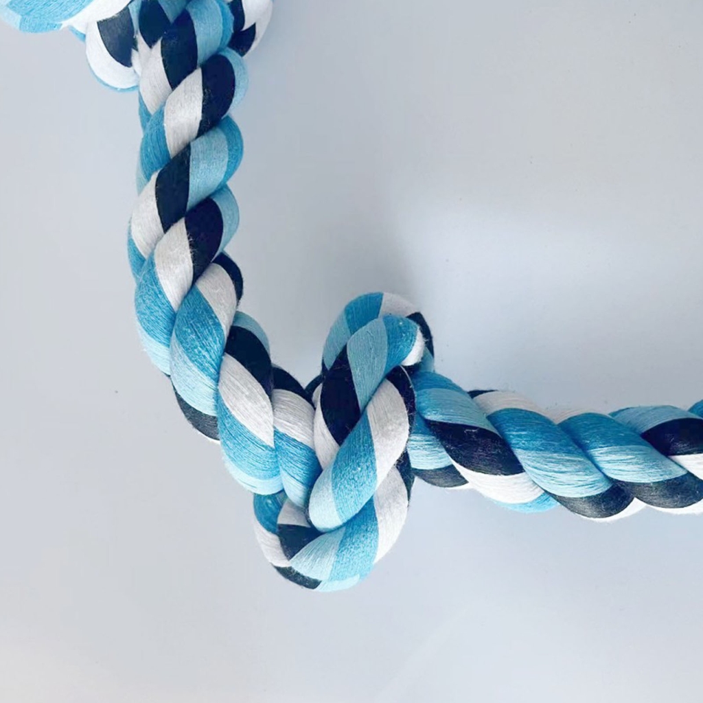 Strong Braided Dog Rope Toy with 5 Knots for Aggressive Chewer Interaction Teething Chewing Indoor Outdoor Exercise Toy