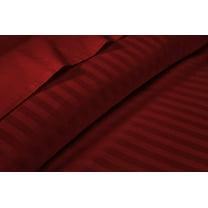 100% Egyptian Cotton, 400TC, 1 Piece Flat Sheet, 1 Piece Fiited Sheet with 18" Deep Pocket & 4 Piece Pillowcases, All Season Uses Bedsheet Set 6 Piece-Burgundy Stripe, Cal-King Size