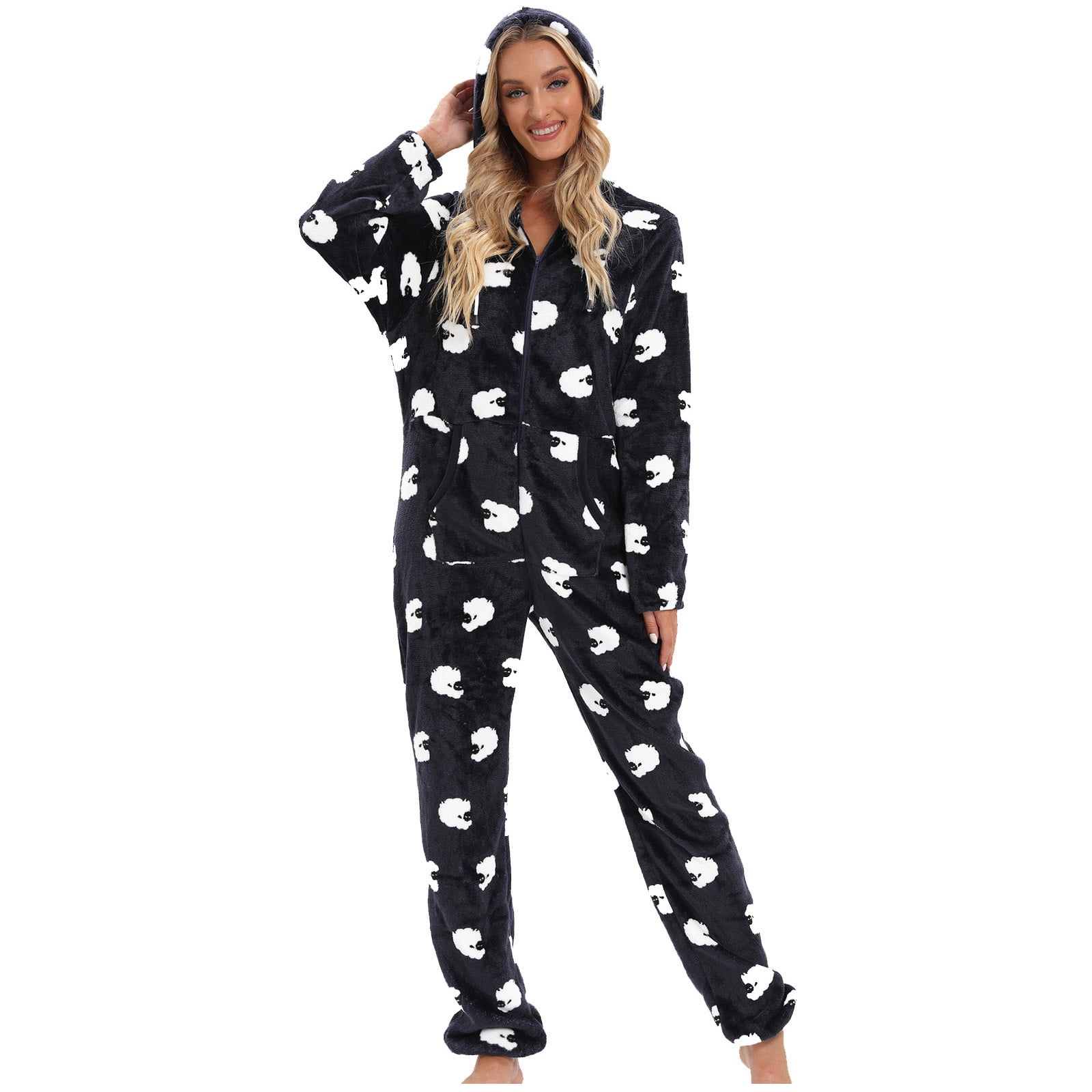 Women's Onesies Cute Animal Pajamas Halloween Cosplay Costume One Piece  Sleepwear On Clearance | Christmas Costume Cosplay Cute Animal Costume Elk  Loose Plush Pajamas 