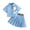Blue-23, variant on Summer Cute Outfit for Girls Short Sleeve Shirt A-Line Pleated Skirt Set Casual Workout Sets