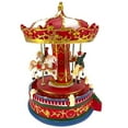 thumbnail image 5 of Holiday Battery Operated Lighted Musical Christmas Carousel Figurine 8.5 Inch, 5 of 7