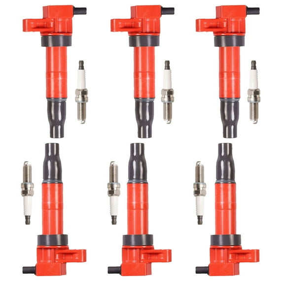 Set of 6 Energy ISA Ignition Coil and Iridium Spark Plugs Compatible with 2013-2018 Hyundai Santa Fe 3.3L V6 Replacement for UF546