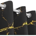 thumbnail image 3 of Coolnut Black and Gold Marble Texture Blackout Curtain for Bedroom, 2 Panels Thermal Insulated Blackout Drapes Long Darkening Curtains with Grommets,55"x 84", 3 of 5
