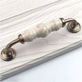 thumbnail image 3 of Set of 2 Furniture Handles Ceramic Door Handle Crack Pattern with Screws for Wardrobe, Cupboard, Drawer Center Distance 128mm, 3 of 5