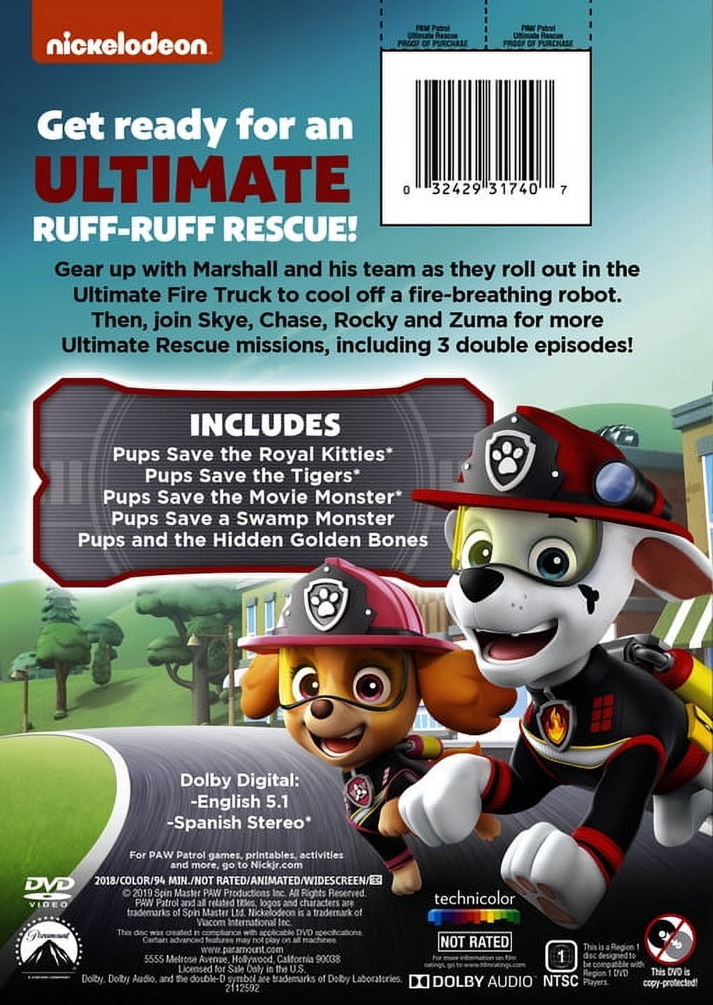 Paw Patrol: Ultimate Rescue (DVD), Nickelodeon, Animation