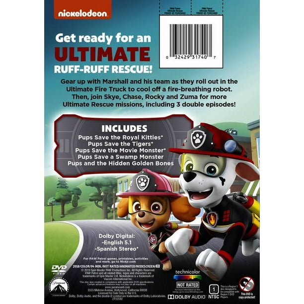 Paw Patrol: Ultimate Rescue (DVD), Nickelodeon, Animation