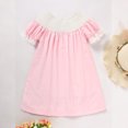 thumbnail image 5 of ZEHJUHAN Toddler Girls' Floral Embroidery A-Line Dress, Bubble Sleeve Ruffle Neck Party Dress for Summer Pink，2-3Y, 5 of 10
