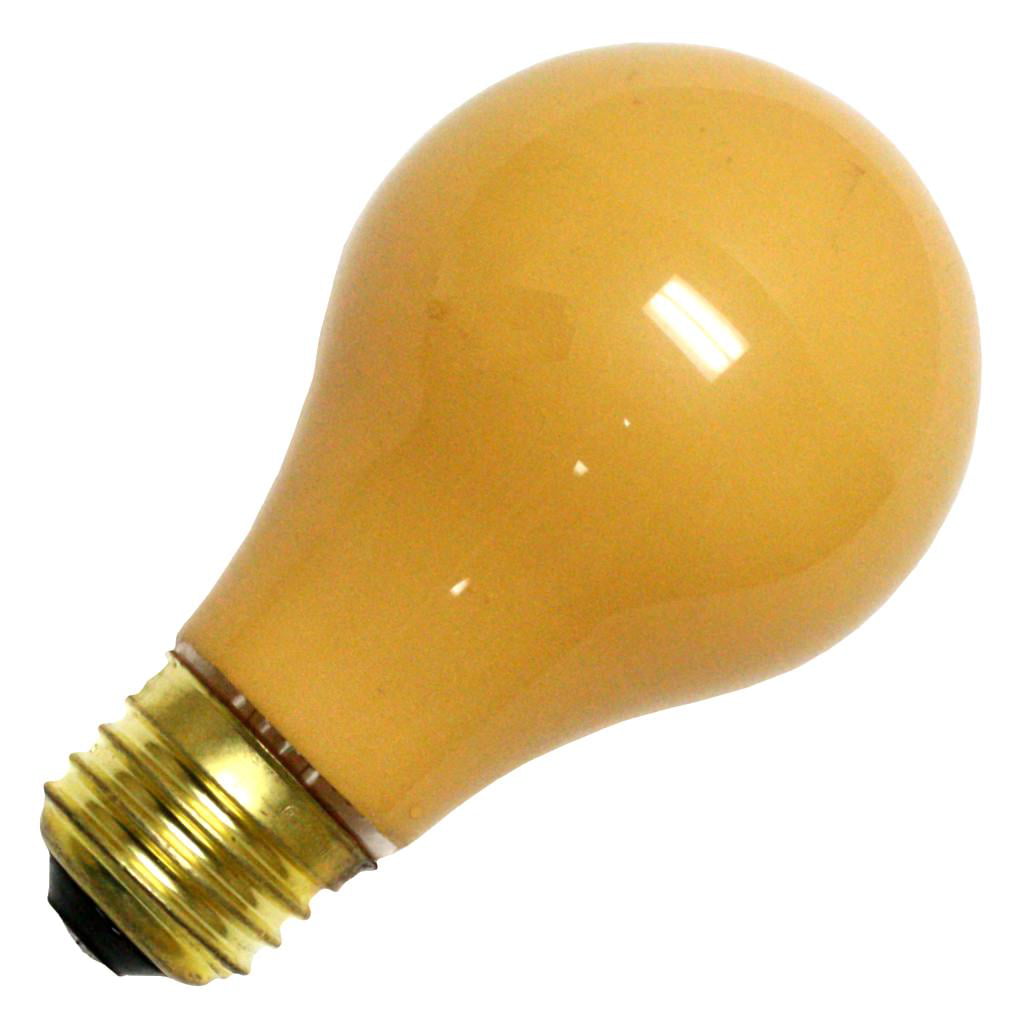 Bulbrite 60A/YB 60-Watt Incandescent Standard A19 Bug Light 24 Bulbs Yellow Medium Base 