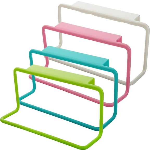 Leaveforme 4 PCS Towel Rack Hanging Holder Organizer | Towel Bar Rack for Kitchen Bathroom | Over The Door Cabinet Cupboard Hanger