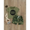 thumbnail image 3 of Elippeo 2Pcs Baby Boy Summer Outfits 3 6 12 18 24 Months 3 4 5 Years Short Sleeve Tops + Camouflage Printed Shorts Set Toddler Clothe, 3 of 10