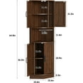 thumbnail image 3 of Vabches Farmhouse 64.8" Tall Corner Cabinet with 4 Doors and 5 Storage Shelves, Corner Storage Cabinet for Kitchen, Living Room, Brown, 3 of 9