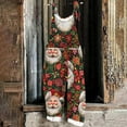 thumbnail image 2 of pstuiky Christmas Outfits for Women, Women Christmas Overalls Print Loose Adjustable Overalls Wide Leg Belt Pocket Overallschristmas Jumpsuit for Women Multicolor XL, 2 of 5