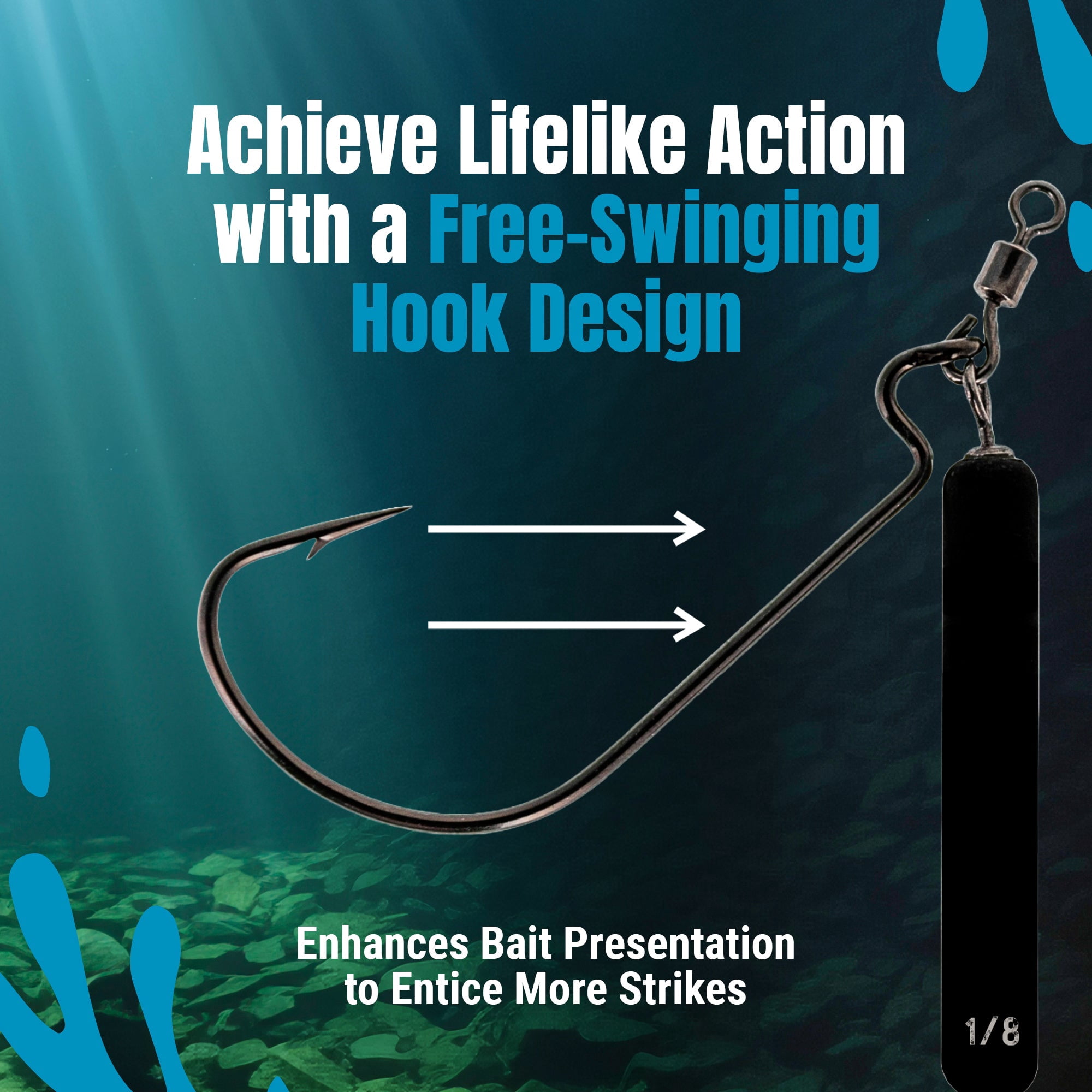 Tungsten Jika Rig - 1/4oz- #1/0 Hook - Never Chip Black